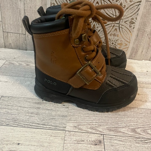 Polo by Ralph Lauren Kids Tan and Black Boots - Picture 1 of 8